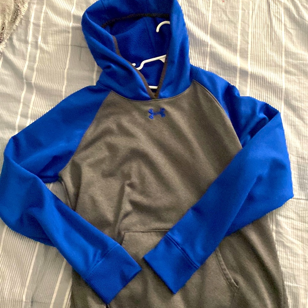 Under Armor grey and blue hoodie
